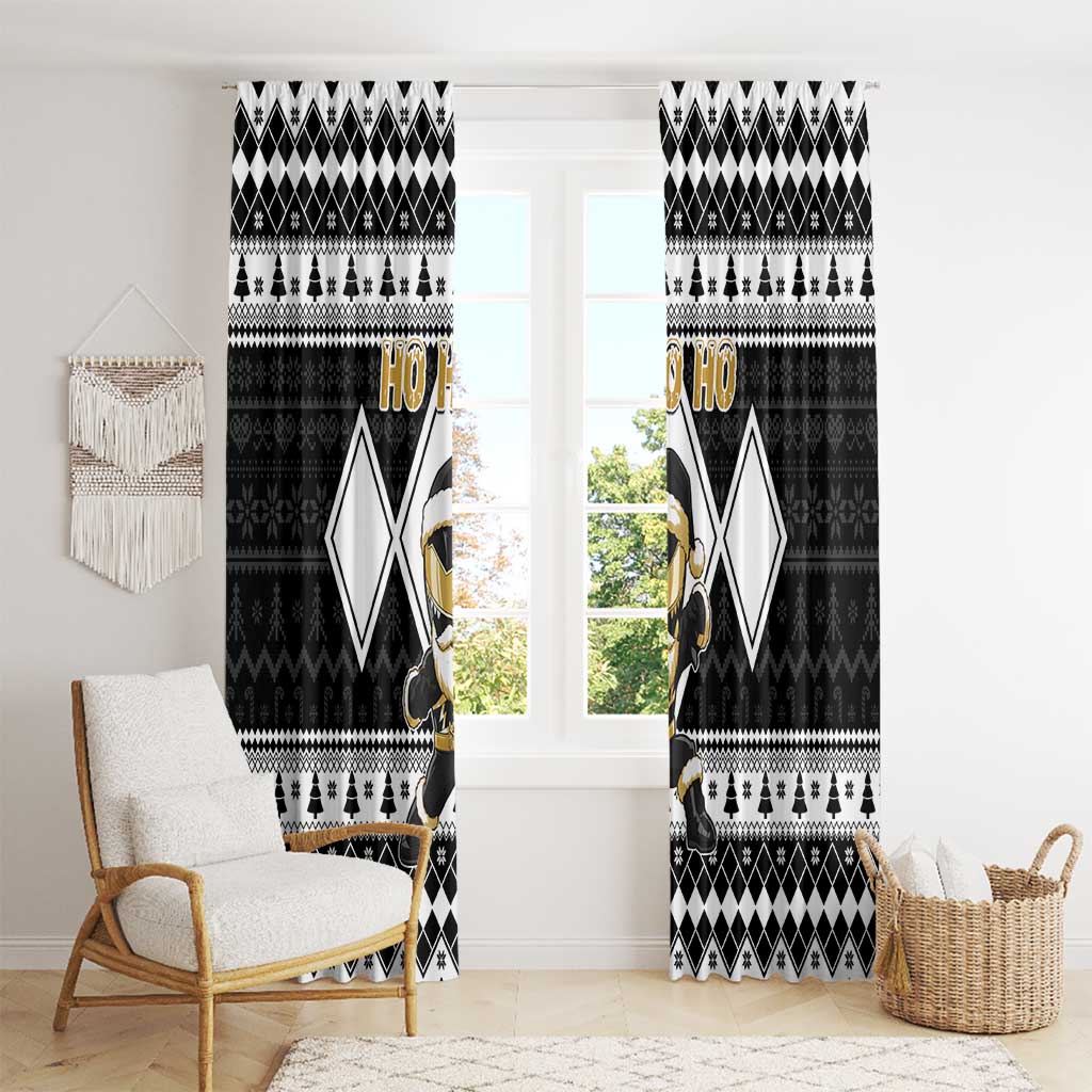 Power Black Ranger Santa Claus Window Curtain Funny Christmas - Wonder Print Shop