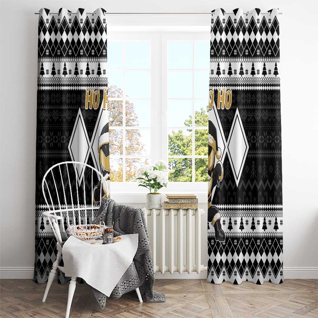 Power Black Ranger Santa Claus Window Curtain Funny Christmas - Wonder Print Shop