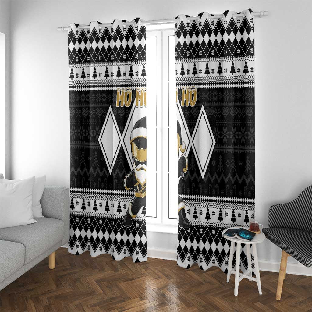 Power Black Ranger Santa Claus Window Curtain Funny Christmas - Wonder Print Shop