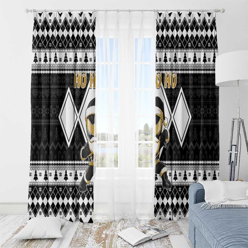 Power Black Ranger Santa Claus Window Curtain Funny Christmas - Wonder Print Shop