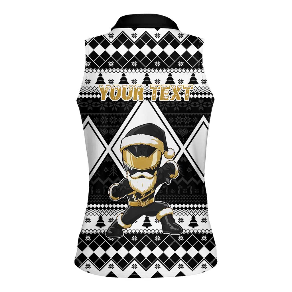 Personalized Power Black Ranger Santa Claus Women Sleeveless Polo Shirt Funny Christmas - Wonder Print Shop