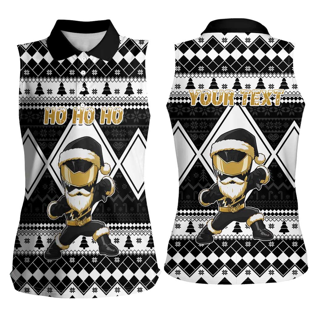 Personalized Power Black Ranger Santa Claus Women Sleeveless Polo Shirt Funny Christmas - Wonder Print Shop