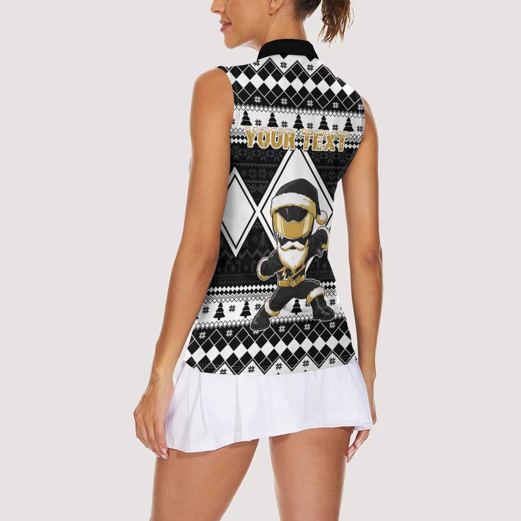 Personalized Power Black Ranger Santa Claus Women Sleeveless Polo Shirt Funny Christmas - Wonder Print Shop