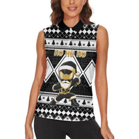 Personalized Power Black Ranger Santa Claus Women Sleeveless Polo Shirt Funny Christmas - Wonder Print Shop
