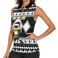 Personalized Power Black Ranger Santa Claus Women Sleeveless Polo Shirt Funny Christmas - Wonder Print Shop
