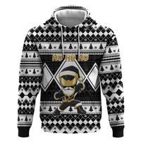 Personalized Power Black Ranger Santa Claus Zip Hoodie Funny Christmas - Wonder Print Shop