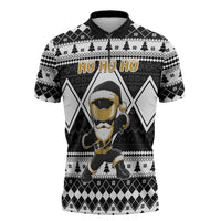 Personalized Power Black Ranger Santa Claus Zipper Polo Shirt Funny Christmas - Wonder Print Shop