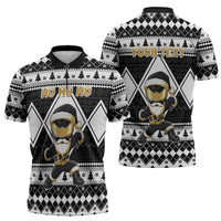 Personalized Power Black Ranger Santa Claus Zipper Polo Shirt Funny Christmas - Wonder Print Shop