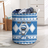 Power Blue Ranger Santa Claus Laundry Basket Funny Christmas - Wonder Print Shop