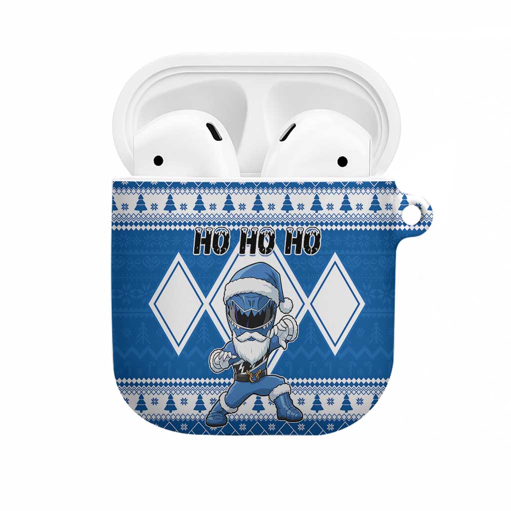 Power Blue Ranger Santa Claus AirPods Case Funny Christmas - Wonder Print Shop