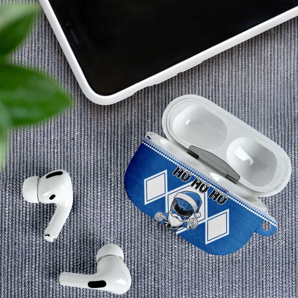 Power Blue Ranger Santa Claus AirPods Case Funny Christmas - Wonder Print Shop