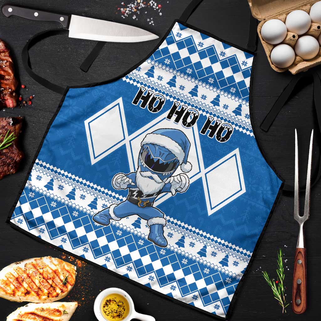 Power Blue Ranger Santa Claus Apron Funny Christmas - Wonder Print Shop