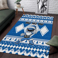 Power Blue Ranger Santa Claus Area Rug Funny Christmas - Wonder Print Shop