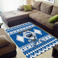 Power Blue Ranger Santa Claus Area Rug Funny Christmas - Wonder Print Shop