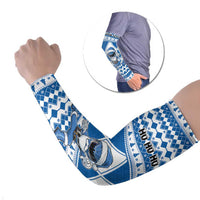 Personalized Power Blue Ranger Santa Claus Arm Sleeves Funny Christmas - Wonder Print Shop