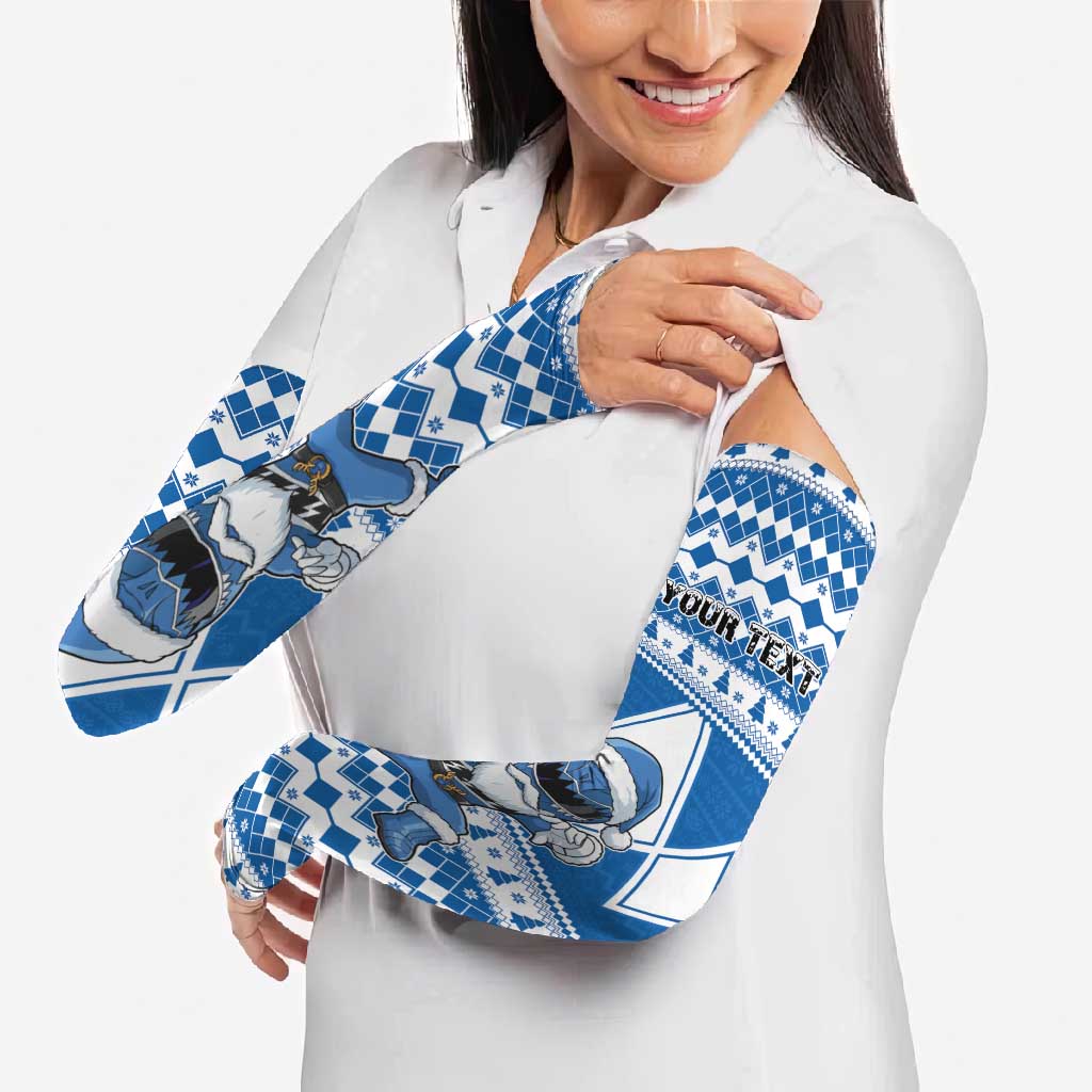 Personalized Power Blue Ranger Santa Claus Arm Sleeves Funny Christmas - Wonder Print Shop