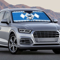 Power Blue Ranger Santa Claus Auto Sun Shade Funny Christmas - Wonder Print Shop