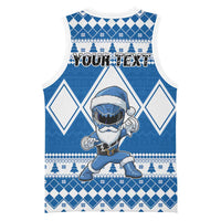 Personalized Power Blue Ranger Santa Claus Basketball Jersey Funny Christmas - Wonder Print Shop