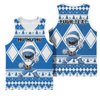 Personalized Power Blue Ranger Santa Claus Basketball Jersey Funny Christmas - Wonder Print Shop