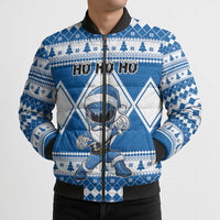 Personalized Power Blue Ranger Santa Claus Bomber Puffer Jacket Funny Christmas - Wonder Print Shop