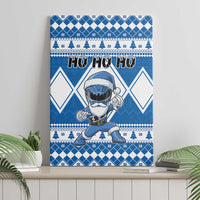 Power Blue Ranger Santa Claus Canvas Wall Art Funny Christmas - Wonder Print Shop