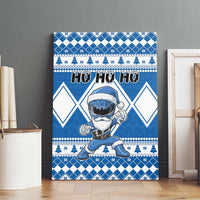 Power Blue Ranger Santa Claus Canvas Wall Art Funny Christmas - Wonder Print Shop