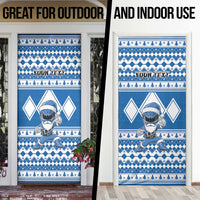 Personalized Power Blue Ranger Santa Claus Door Cover Funny Christmas - Wonder Print Shop