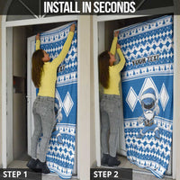 Personalized Power Blue Ranger Santa Claus Door Cover Funny Christmas - Wonder Print Shop