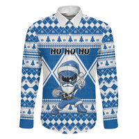 Personalized Power Blue Ranger Santa Claus Family Matching Long Sleeve Bodycon Dress and Hawaiian Shirt Funny Christmas - Wonder Print Shop