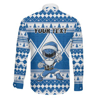 Personalized Power Blue Ranger Santa Claus Family Matching Mermaid Dress and Hawaiian Shirt Funny Christmas - Wonder Print Shop
