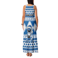 Personalized Power Blue Ranger Santa Claus Family Matching Tank Maxi Dress and Hawaiian Shirt Funny Christmas - Wonder Print Shop
