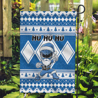 Power Blue Ranger Santa Claus Garden Flag Funny Christmas - Wonder Print Shop