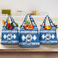 Power Blue Ranger Santa Claus Grocery Bag Funny Christmas - Wonder Print Shop