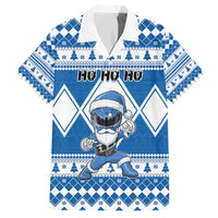 Personalized Power Blue Ranger Santa Claus Hawaiian Shirt Funny Christmas - Wonder Print Shop
