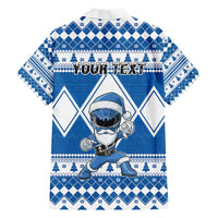Personalized Power Blue Ranger Santa Claus Hawaiian Shirt Funny Christmas - Wonder Print Shop