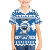 Personalized Power Blue Ranger Santa Claus Hawaiian Shirt Funny Christmas - Wonder Print Shop