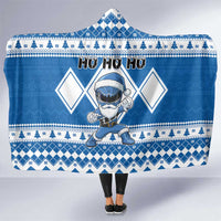 Power Blue Ranger Santa Claus Hooded Blanket Funny Christmas - Wonder Print Shop