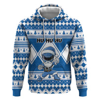 Personalized Power Blue Ranger Santa Claus Hoodie Funny Christmas - Wonder Print Shop