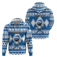 Personalized Power Blue Ranger Santa Claus Hoodie Funny Christmas - Wonder Print Shop