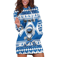 Personalized Power Blue Ranger Santa Claus Hoodie Dress Funny Christmas - Wonder Print Shop