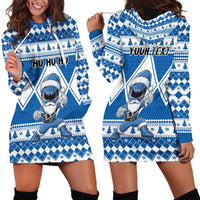 Personalized Power Blue Ranger Santa Claus Hoodie Dress Funny Christmas - Wonder Print Shop