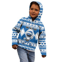 Personalized Power Blue Ranger Santa Claus Kid Hoodie Funny Christmas - Wonder Print Shop