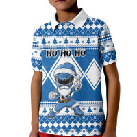 Personalized Power Blue Ranger Santa Claus Kid Polo Shirt Funny Christmas - Wonder Print Shop