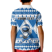 Personalized Power Blue Ranger Santa Claus Kid Polo Shirt Funny Christmas - Wonder Print Shop