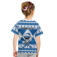 Personalized Power Blue Ranger Santa Claus Kid T Shirt Funny Christmas - Wonder Print Shop