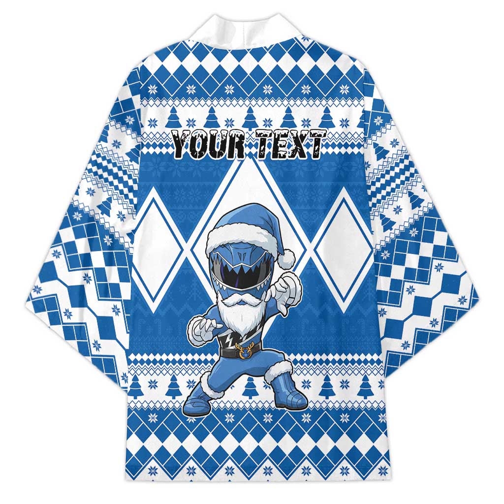 Personalized Power Blue Ranger Santa Claus Kimono Funny Christmas - Wonder Print Shop