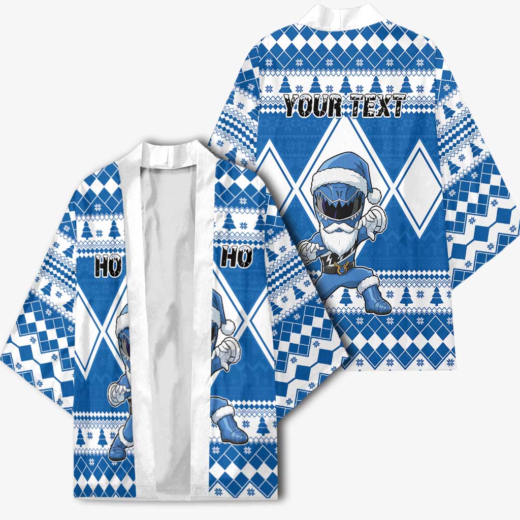 Personalized Power Blue Ranger Santa Claus Kimono Funny Christmas - Wonder Print Shop