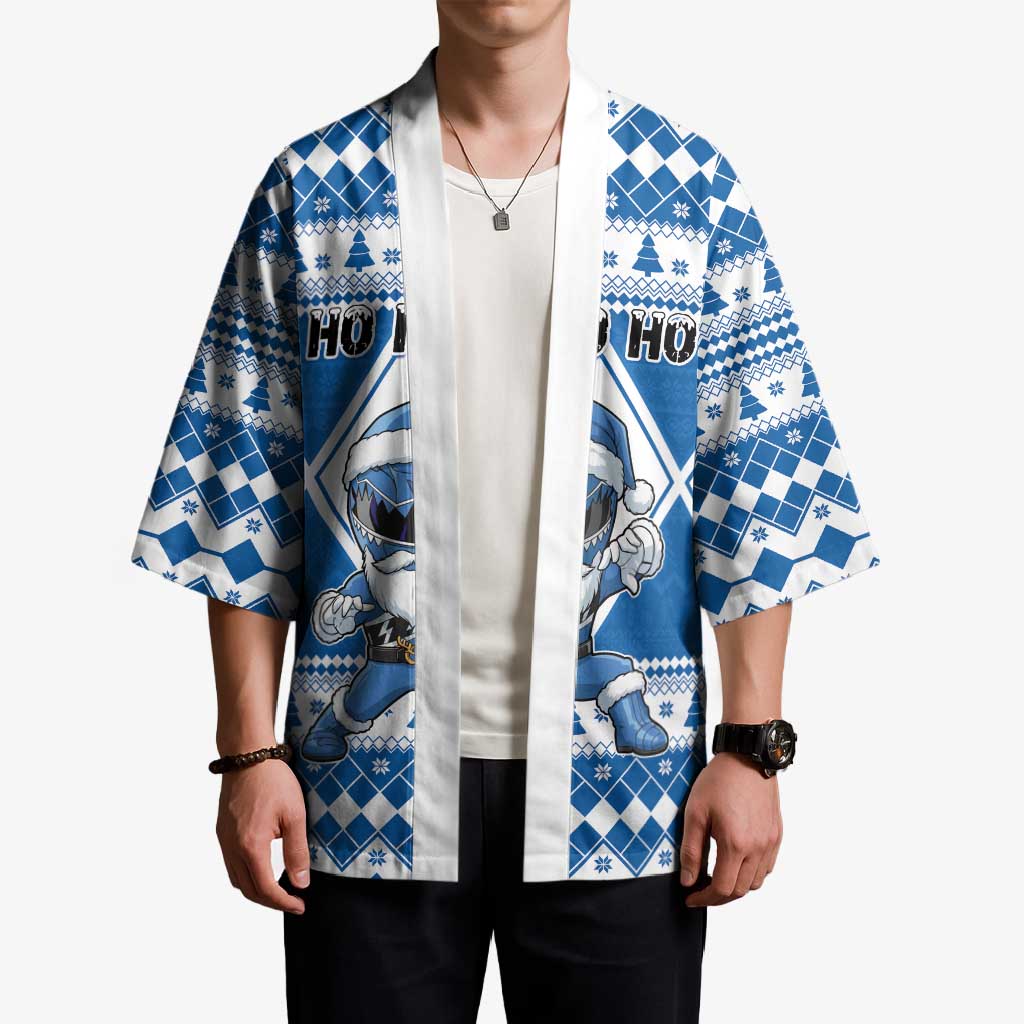 Personalized Power Blue Ranger Santa Claus Kimono Funny Christmas - Wonder Print Shop