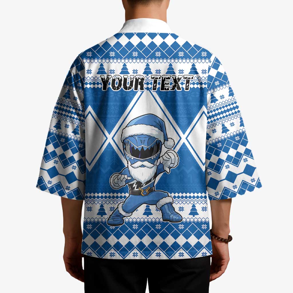 Personalized Power Blue Ranger Santa Claus Kimono Funny Christmas - Wonder Print Shop