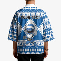Personalized Power Blue Ranger Santa Claus Kimono Funny Christmas - Wonder Print Shop